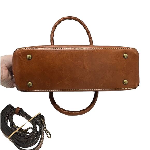 Patricia Nash Heritage Collection Angela Brown Leather Satchel Shoulder Handbag - Picture 3 of 10